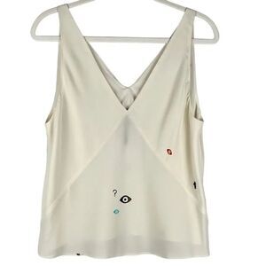 Veda 100% Silk V-neck Sleeveless Tank Medium